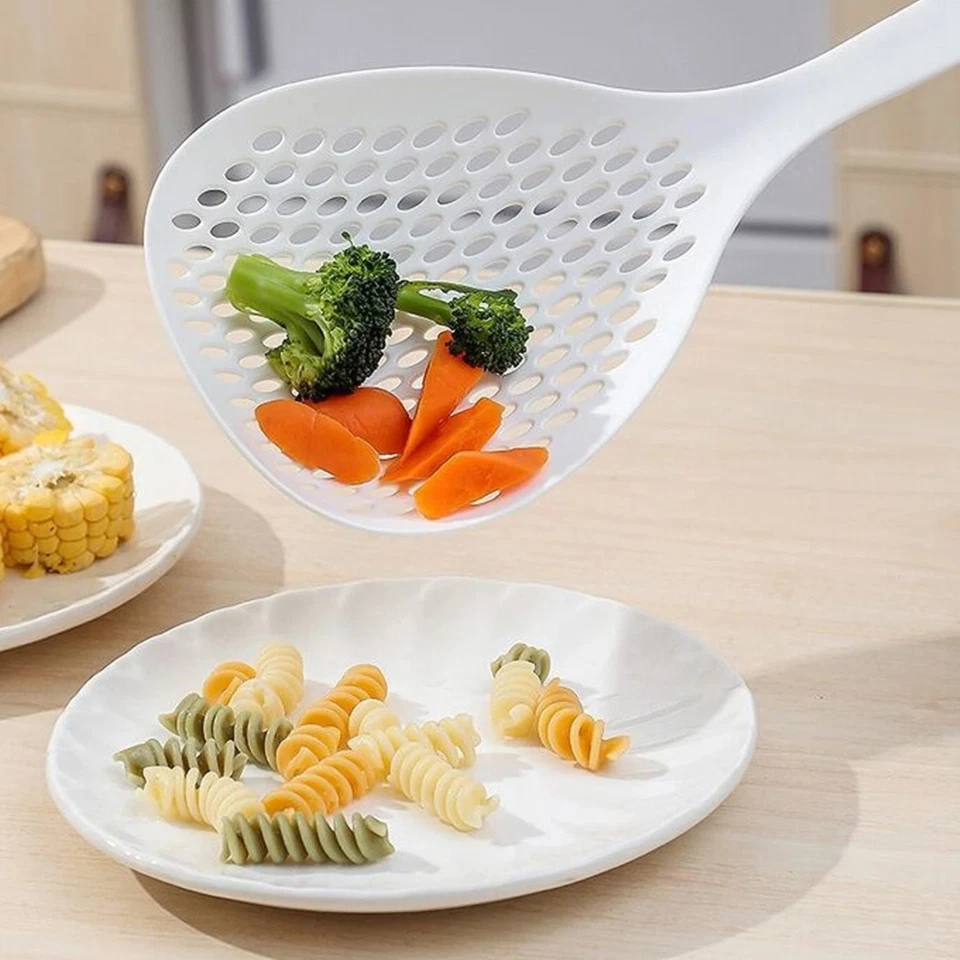 1x Slotted Spoon Skimmer Mesh Spoon Kitchen Strainer Net Fry Spoon Large - Image 3 of 4