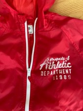 Childrens Place Boys Nylon Hooded Bright RED Wind Jacket Zip Front size 7/8 NEW
