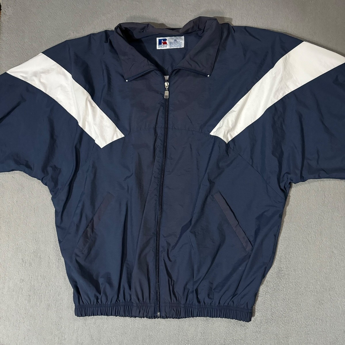 Russell Athletic Vtg 90s Sports Track Jacket Windbreaker Zip