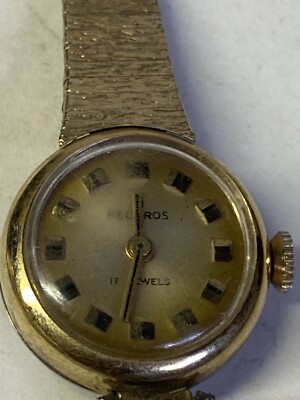 Vintage Helbros MCM Gold Tone 17 Jewels Ladies Watch Works