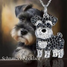 NEW Schnauzer Dog Crystal Necklace Pendant - Perfect Gift