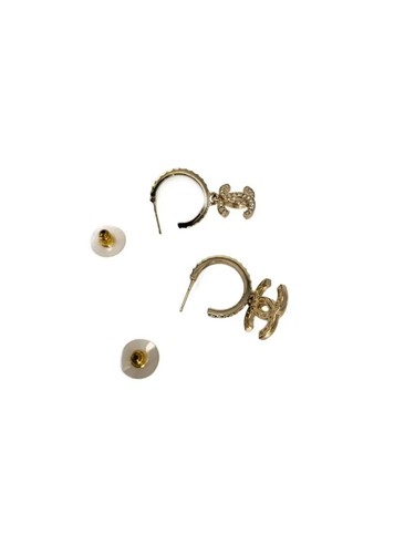Chanel CC Boucles D'Orielles Dangle Hoop Earrings - Picture 4 of 4