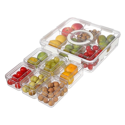 2PCS 288Oz Divided Serving Tray,6 Compartments Fruit Candy Nut Snack Storage Box - Picture 20 of 20