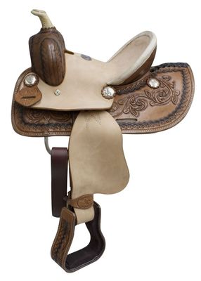 10 '' Double T Youth Roper Style Saddle with Leather Latigo and Off Billet!