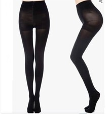 NEW MANZI 2 Pairs Opaque Control-Top Tights 70 Denier Pantyhose Black Large Fall