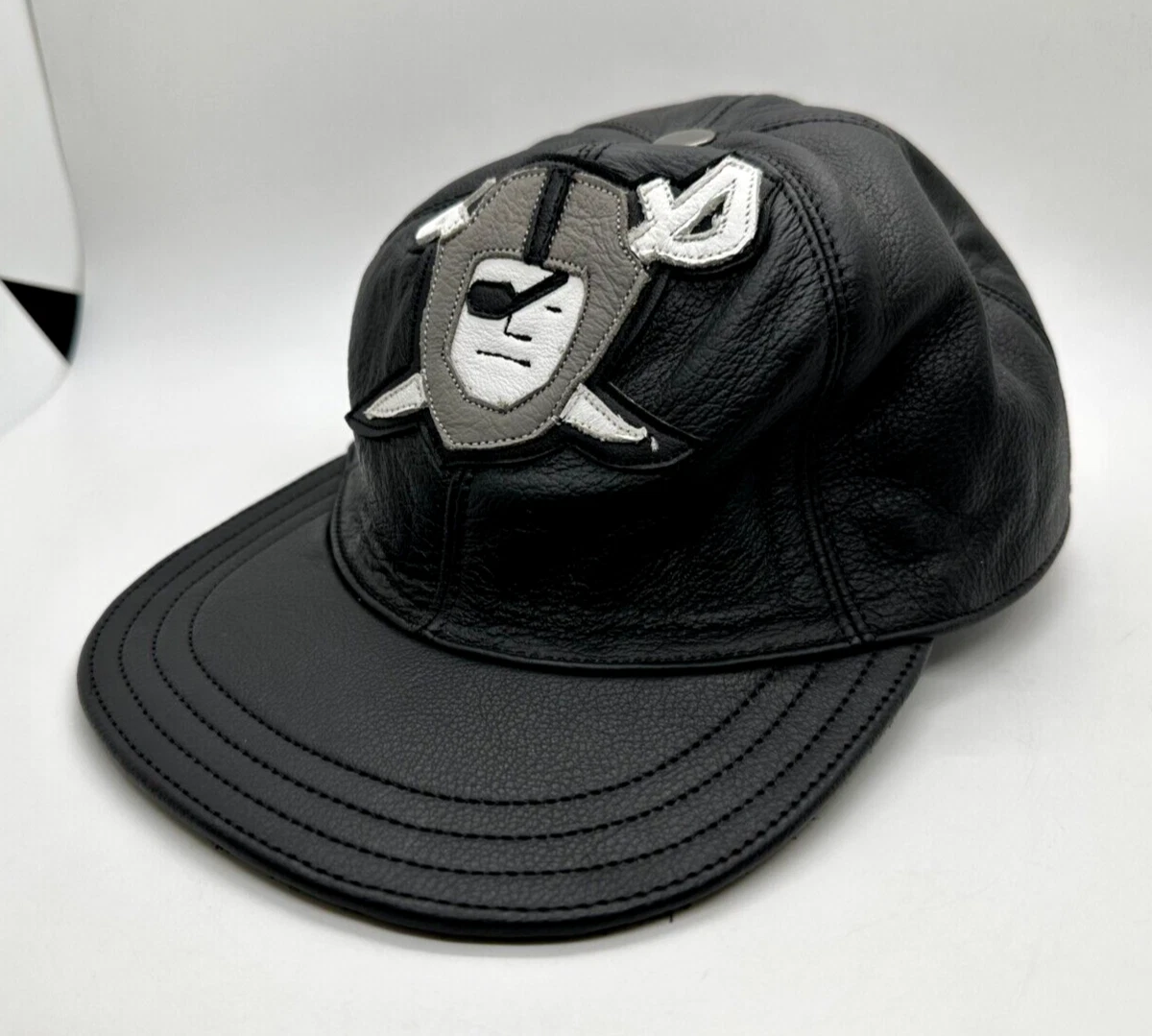 Oakland raiders leather hat Clearance