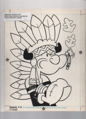 Original Popeye Art from the Whitman Archives, One of a Kind.
