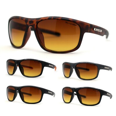Xloop Mens Wrap Around Driving HD Lens Sport Rectangular Sunglasses
