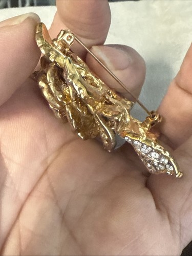 KJL Kenneth Lane Vintage Gold Strass große Blume Brosche mit Spinner Ring 2p Lot - Bild 17 von 22