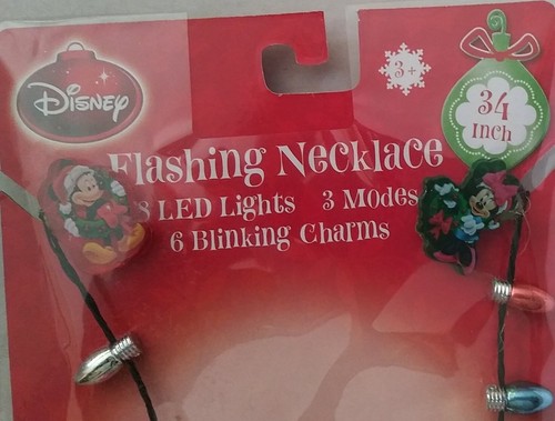Disney Flashing Necklace 34" LED Lights & Blinking Charms New in Package - Picture 2 of 4