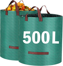 Image of Heavy Duty Garden Waste Bags, 500 Litre Large Garden Bag with Handles, Reusable
