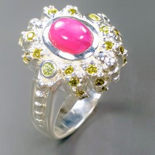 Natural Heated Star Ruby Ring 925 Sterling Silver Size 7 /B-R0533