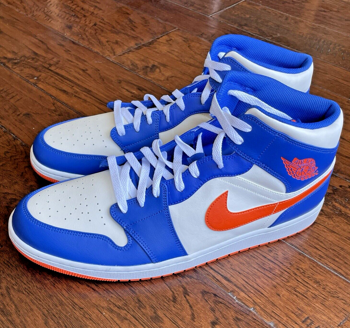 Nike Air Jordan 1 Mid Royal Blue Orange Knicks Nike Air Jordan 1 Mid Royal Blue Orange Knicks