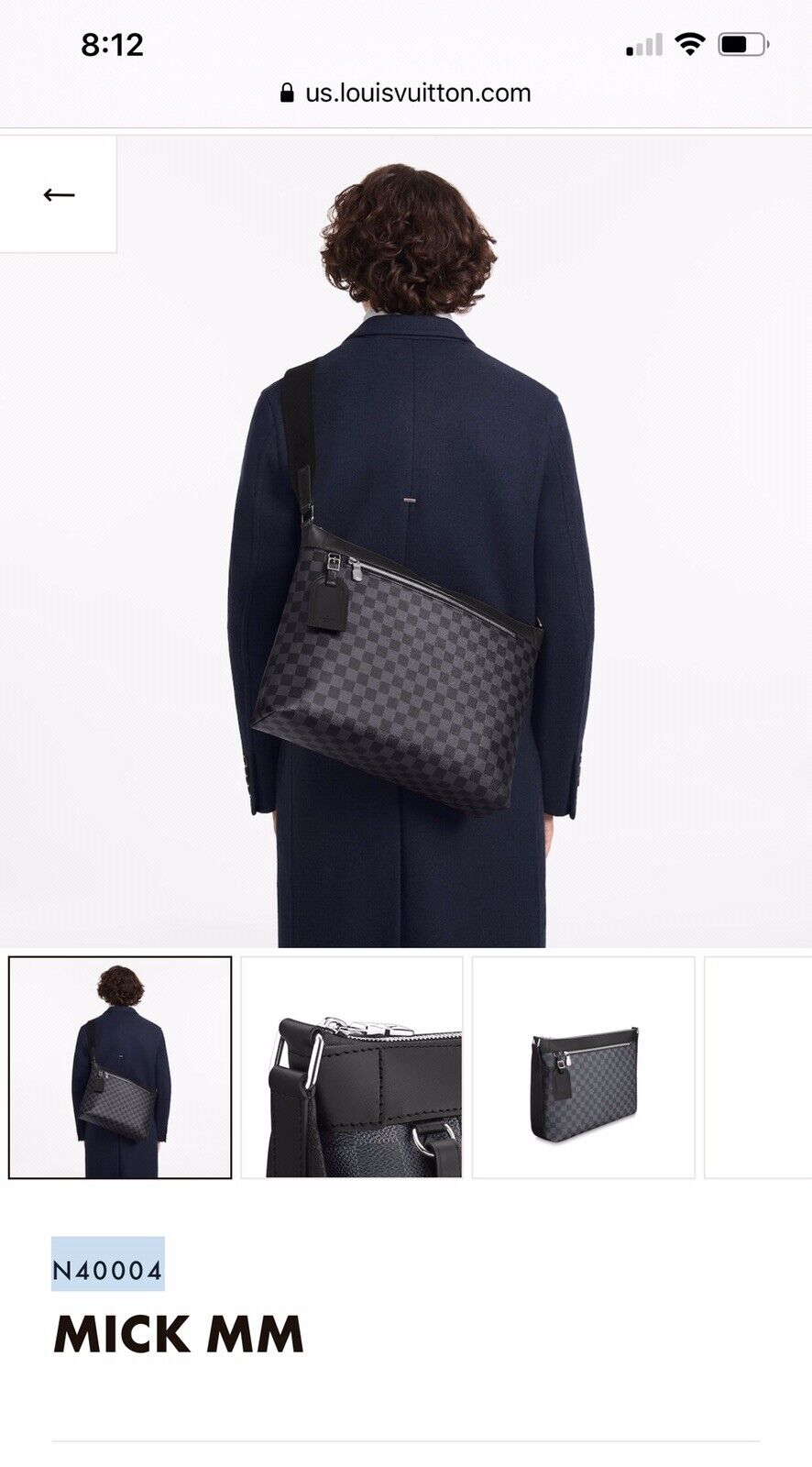 Authenticated Used Men's ITQHRTFIBWD4 RLV2468M made in France with the  LOUIS VUITTON Louis Vuitton shoulder bag N50018 Scott messenger Damier  Graphite body crossbody gray black diagonal pouch 