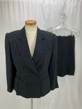Dana Buchman Women's Black Silk 2 Piece Skirt Suit Jacket 8 Skirt 6
