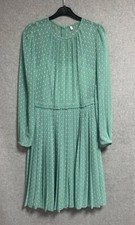 LK Bennett  Dr ARIA Green Dress White Diamond Pattern uk18