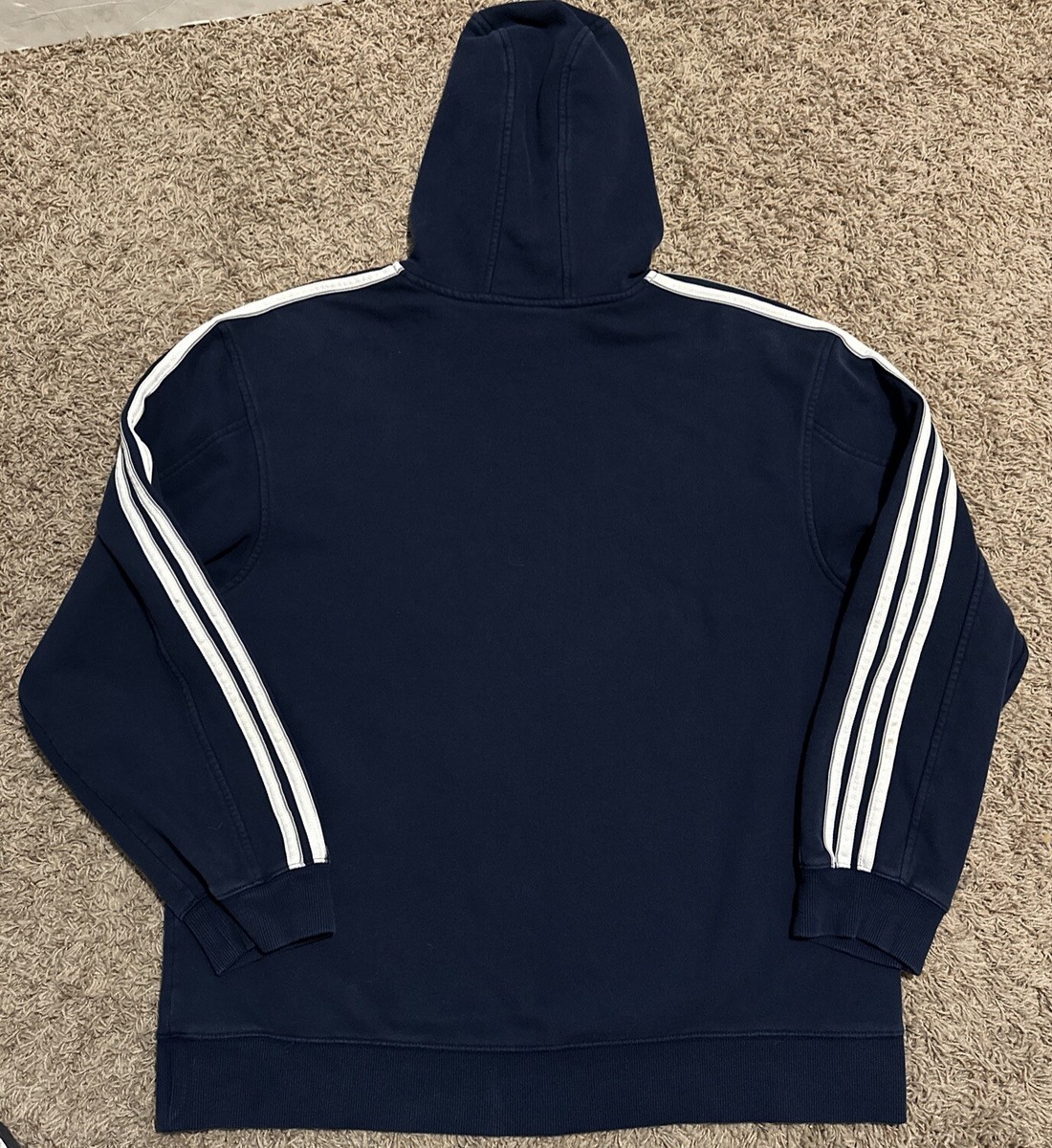 トップス 00s Y2K archive adidas logo hoodie Vintage Adidas Grey Tag Cozy Hooded Big Logo Center Hoodie