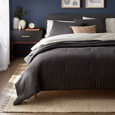 3pc Full/Queen Jersey Comforter and Sham Set Dark Gray Heather - Threshold: