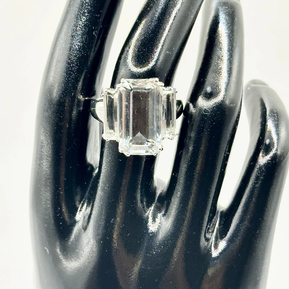 Anillo de plata de ley firmado ADI 925 piedra aguamarina azul claro talla 9,5 Foto 3 de 4