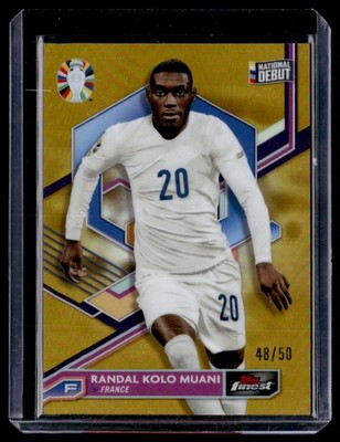 2023 Finest Road to UEFA EURO Gold Refractor Randal Kolo Muani RC 48/50 #30