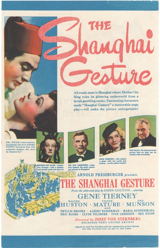 SHANGHAI GESTURE (1941) Gene Tierney Ona Munson ORIGINAL Movie Herald