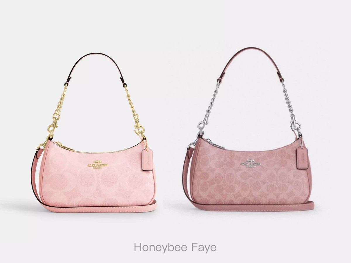 NWT Coach Teri Shoulder Bag In Signature Canvas CAL51/Cv933 pink