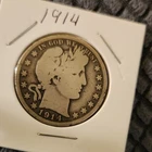 1914 Barber Half Dollar 50C Silver Coin Circulated Uncertified US Barber Variety
