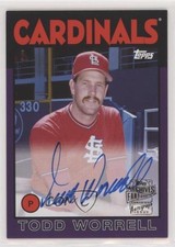 2020 Topps Archives Fan Favorites Purple 122/150 Todd Worrell #FFA-TW Auto 0l1