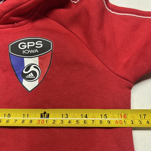 Adidas Youth Hoodie Core 18 NWT Sz Medium Youth Red GPS IOWA Activewear - Picture 4 of 6