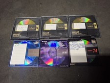 Lot of 6 Minidisc 3 Maxell MD74 Gold 2 Sony 80 Color Collection 1 MDW-74