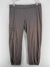 EILEEN FISHER Pants M Stretch Organic Cotton Jersey Jogger Elastic Waist Brown