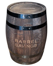 Wooden Barrel Money Box Break To Open Repurpose or Upcycle