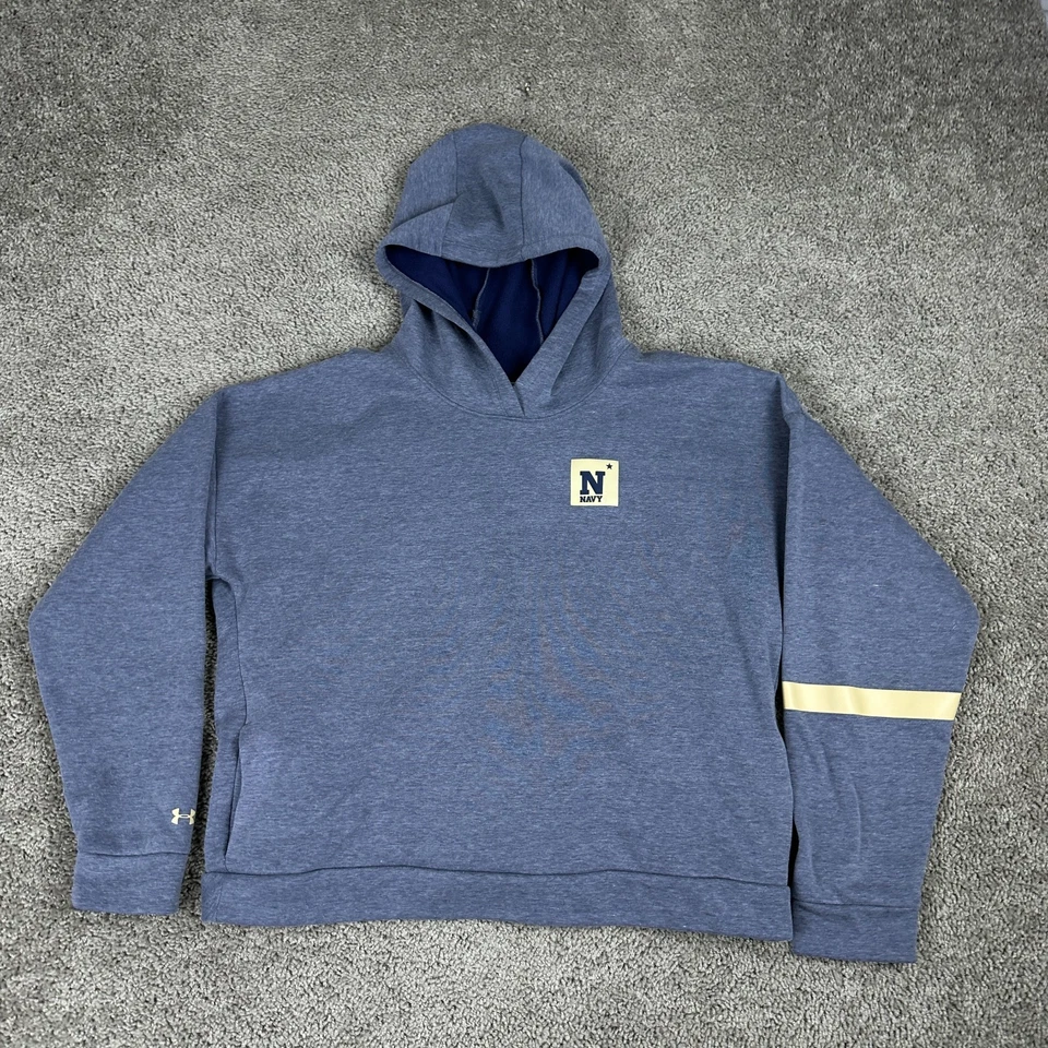 Sudadera con capucha azul marino para guardiamarinas XL azul Under Armour NCAA Pullover Sudadera Foto 2 de 4