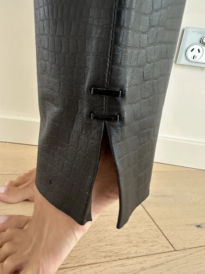 Bec & Bridge Croc Embossed Leather Jogger Pants Size 8 RRP $300 - image 4 of 4