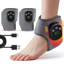2 Pack Electric Foot Ankle Massager Pain Relief 5 Heat Levels, 3 Vibration Modes