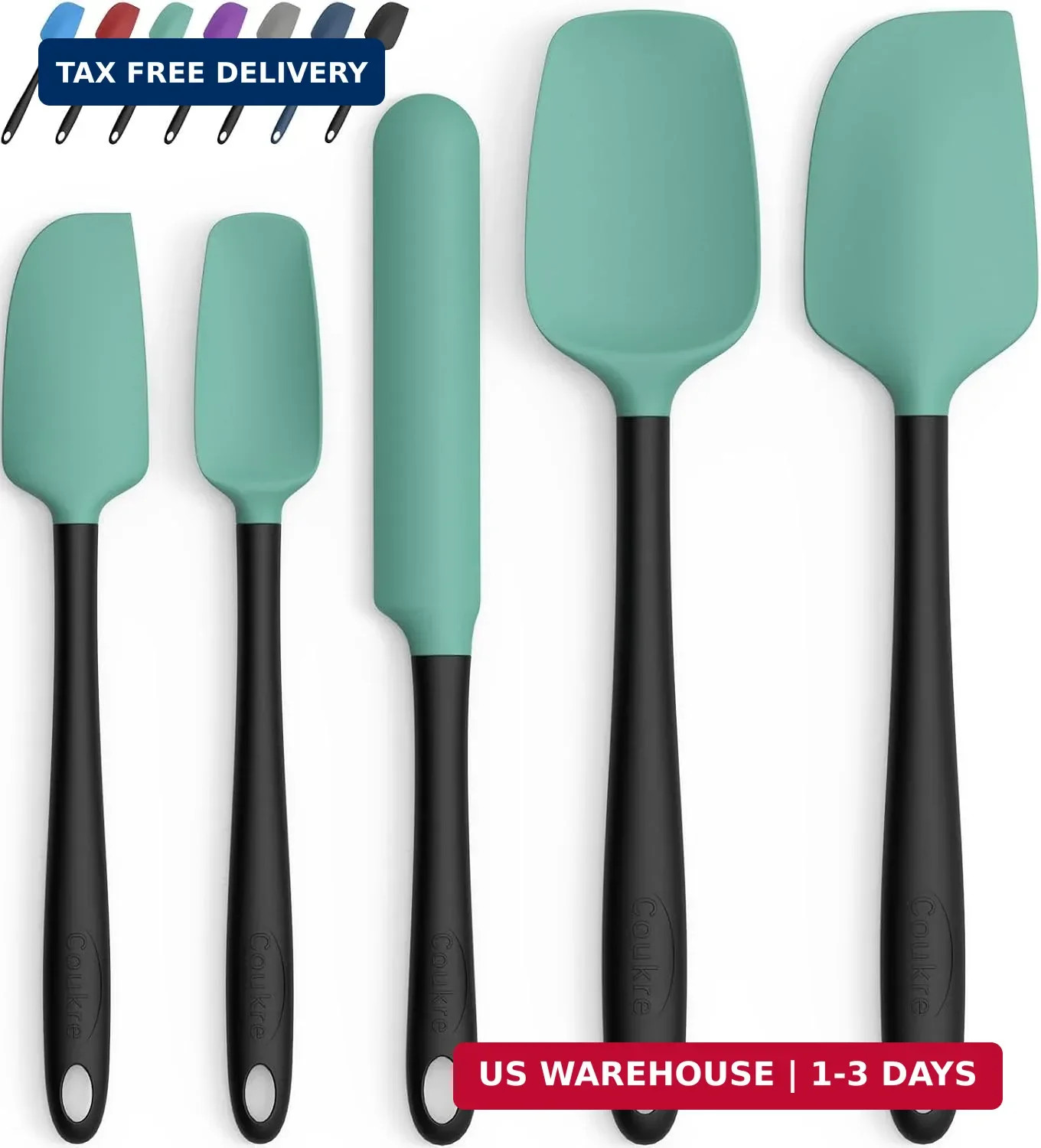 Silicone Spatula Set of 5,High Temperature Resistant, Food Grade Silicone