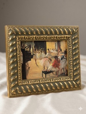 Edgar Degas The Dance Class Framed Canvas Print Ornate Gold Gilt Ribbon Frame