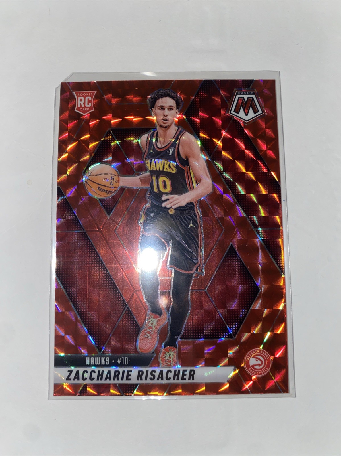2024-25 Panini Mosaic Zaccharie Risacher True Red Color Match #213