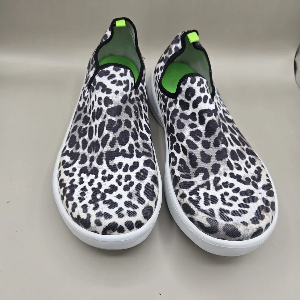 Zapatos Oofos Mujer 11 OOmg Bajo Estampado Leopardo Recuperación Comodidad Zapatilla Acolchada Foto 2 de 4