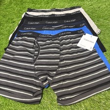 Calvin Klein Boys Cotton Boxer Briefs 5 Pack Large 12-14 Black Stripe Assorted