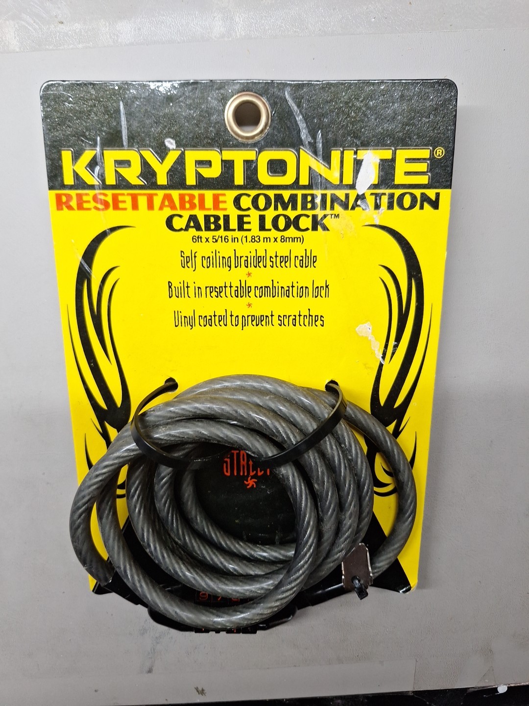 Kryptonite  Resettable Steel Cable Combo Lock 6ft X 8mm New