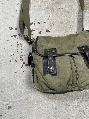 Vintage Y2K Army Military Style Crossbody Messenger Bag - Picture 3 of 8