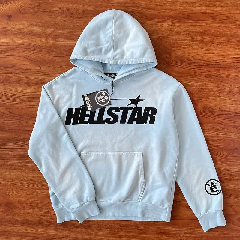 Hellstar Uniform Hoodie Sky Blue Men's Double-Sided Hoodie Oversized Pullovers
