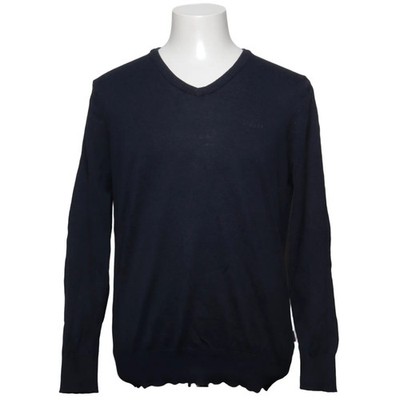 Sebago, Pullover, Größe: M, Blau, Kaschmir/Baumwolle, Einfarbig, Feinstrick #Mfp