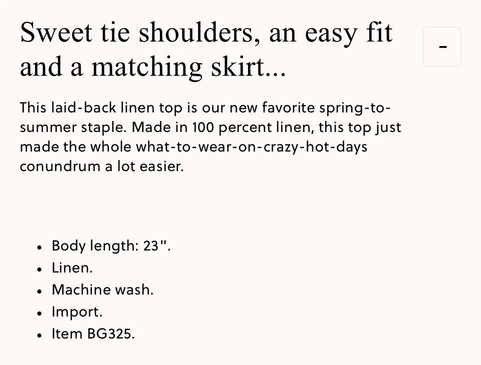 J. Crew Linen Tie Shoulder Tank Top M Beige India Spring Summer - Image 2 of 4