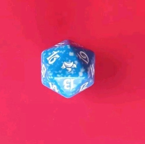 Eventide Spindown Life Counter D20 Dice MTG Magic: the Gathering Blue Die - Picture 1 of 2
