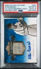 PSA 8/10 -2005 Upper Deck Hall Of Fame STAN MUSIAL Patch AUTO Gold 2/5 Cardinals