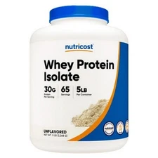 Whey Protein Isolate Powder Strawberry Milkshake 5 Lbs By Nutricost