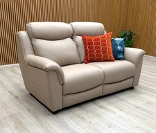 Strokers Parker Knoll ‘Manhattan’ 2 Seater Sofa Light Beige Leather Upholstery