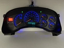 00-02 Silverado Tahoe Speedometer Instrument Gauge Cluster BLUE LED